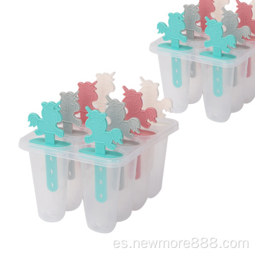 Dibujos animados de plástico de animales reutilizable 8 cuadrícula molde de hielo
